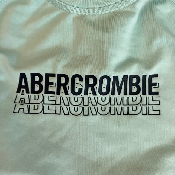 Abercrombie Kids 9/10 Swim Rashguard Board Shorts Stripe Aqua Summer Beach - Picture 2 of 10